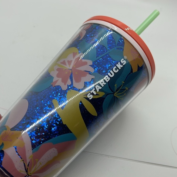 Starbucks Easter Spring 2021 Bunny Glitter Tumbler 16oz with Straw New - Picture 2 of 4